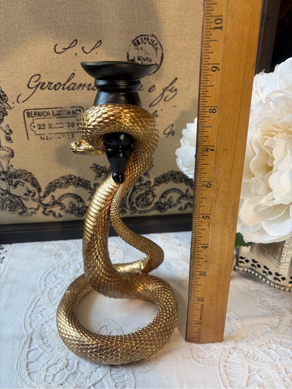 Christian Siriano gold snake candle holder - Picture 3 of 5